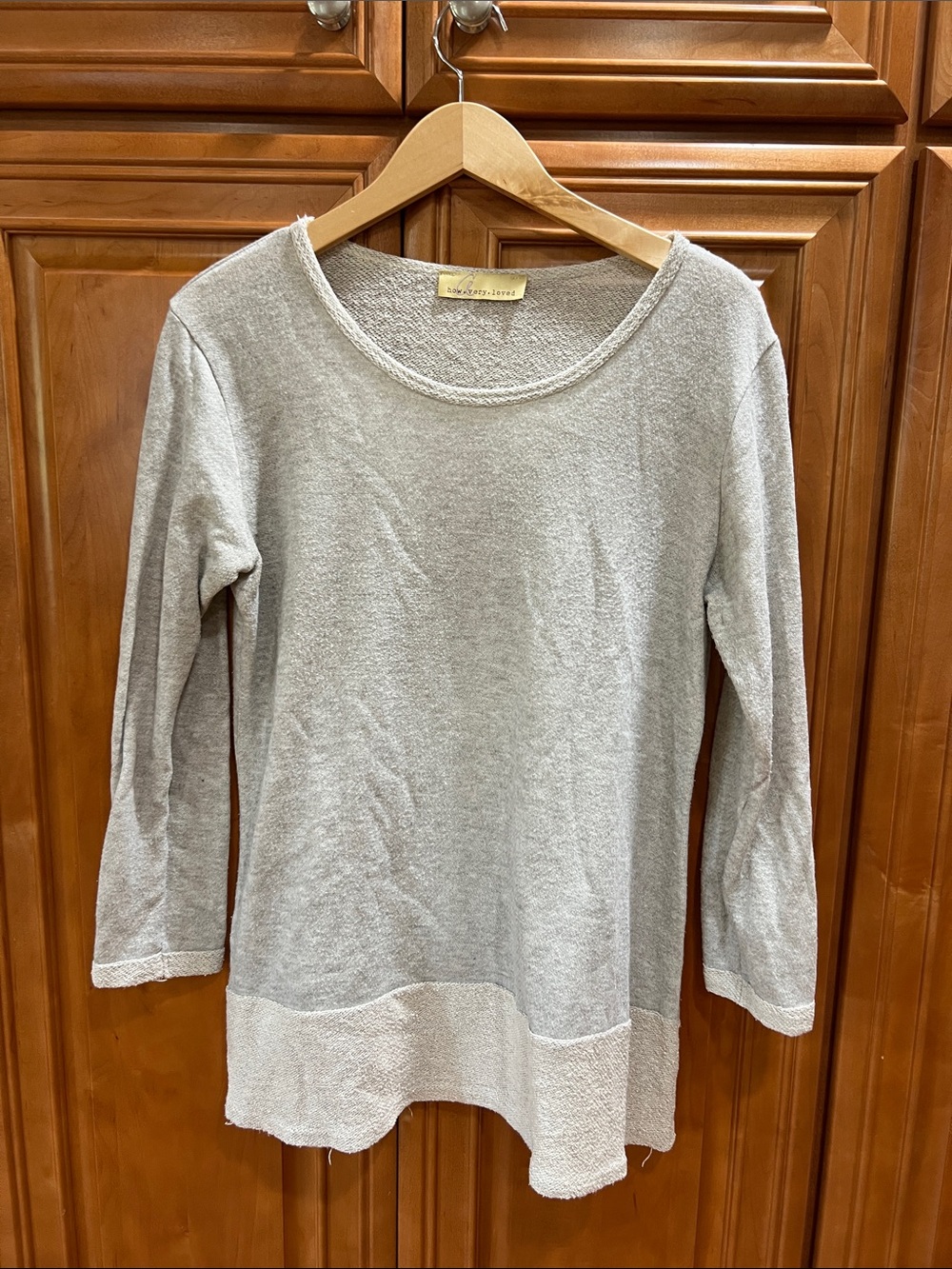 How Very Loved Light Gray Textured Scoop Neck Tunic